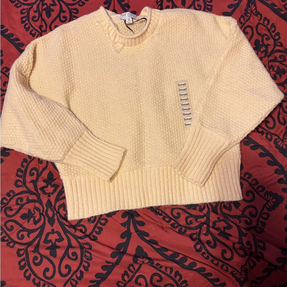 Poof Cuddly Cozy Chic Cream Sweater
